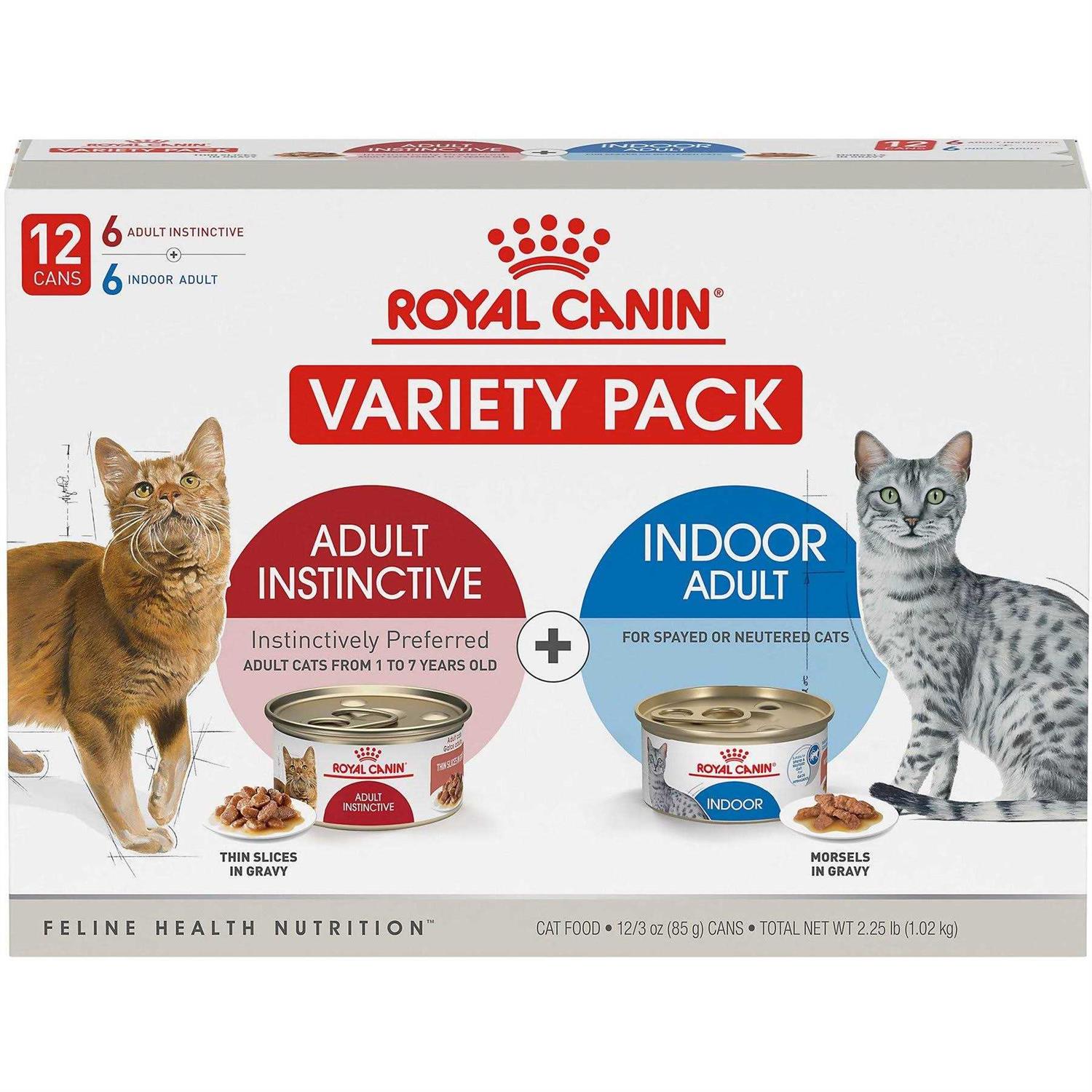 Royal Canin Adult Feline Health Nutrition Indoor & Instinctive Wet Cat Food Variety Pack