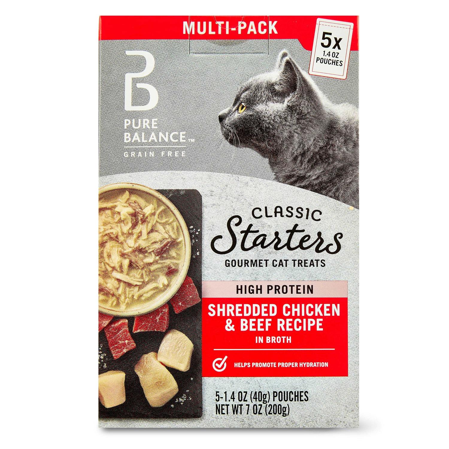Pure Balance Classic Starters Shredded Chicken & Beef Broth Gourmet Cat Treats