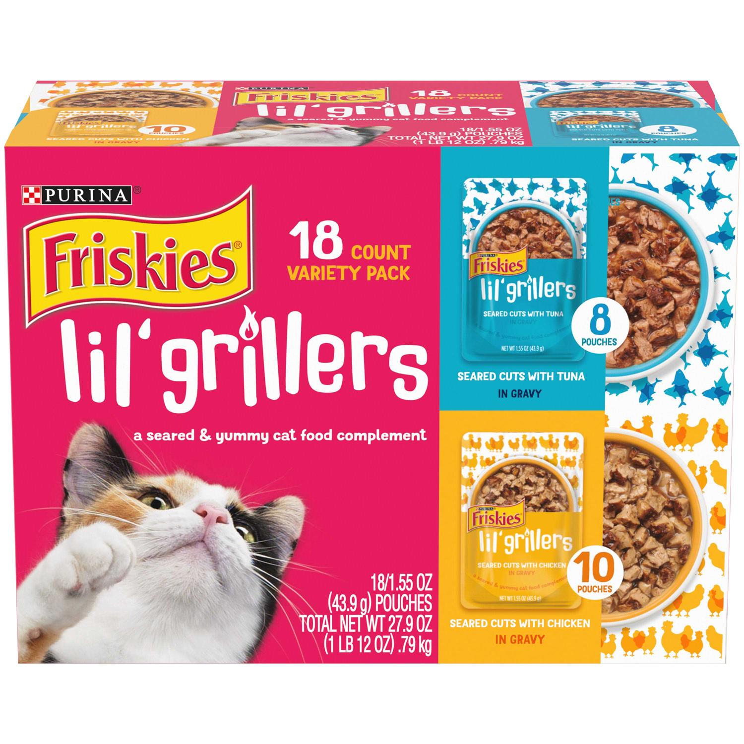 Purina Friskies Gravy Wet Cat Food Complement Variety Pack Lil Grillers Chicken