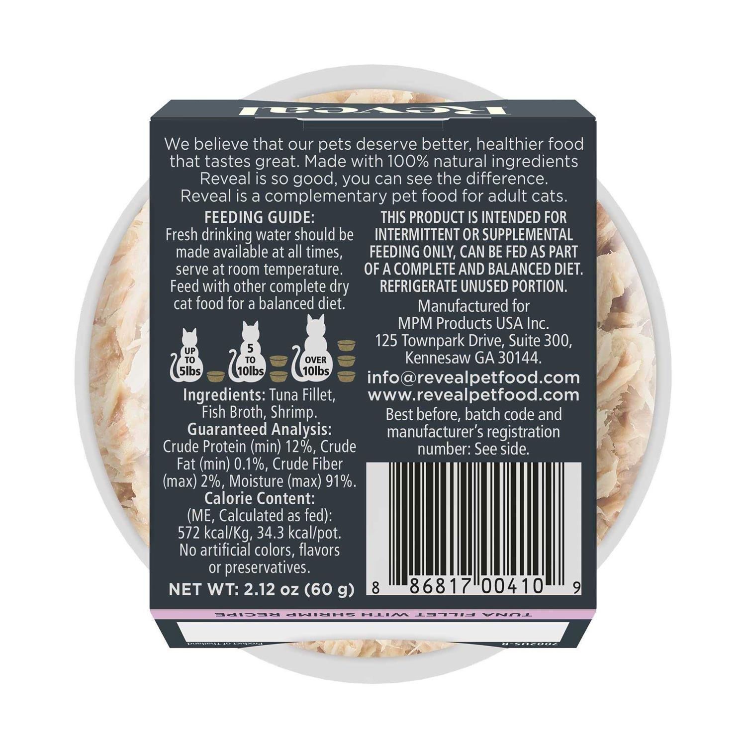 Alternative view of Reveal Natural Wet Cat Food Tuna Fillet with Sea Bream in Broth