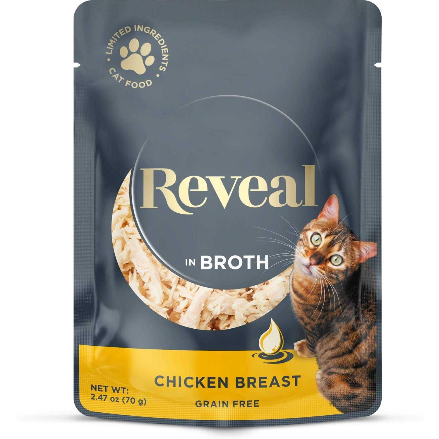 Reveal Natural Wet Cat Food Tuna Fillet with Sea Bream in Broth