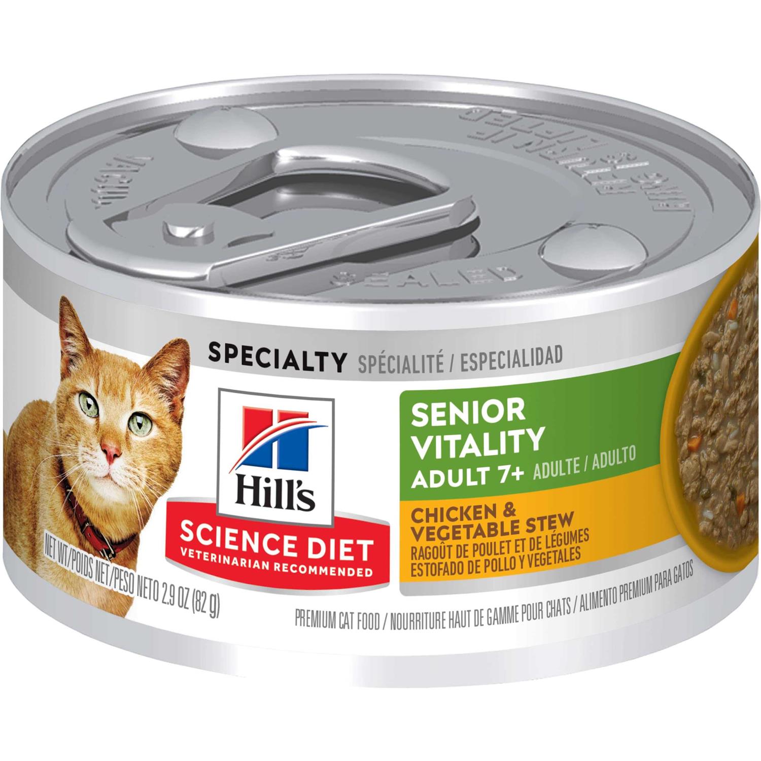Hill's Science Diet Adult 7+ Senior Vitality Chicken & Vegetable Stew Canned Cat Food
