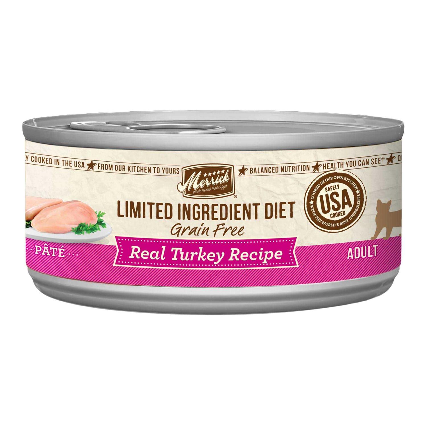 Merrick Limited Ingredient Diet Grain Free Real Turkey Recipe Pate Cat Food