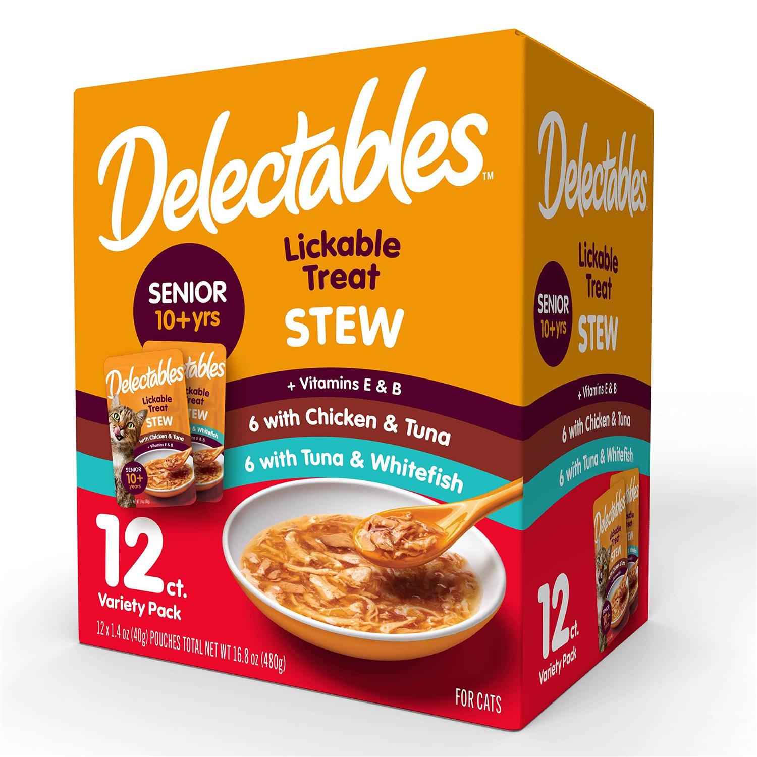 Hartz Delectables Stew Senior Chicken & Tuna Lickable Cat Treats