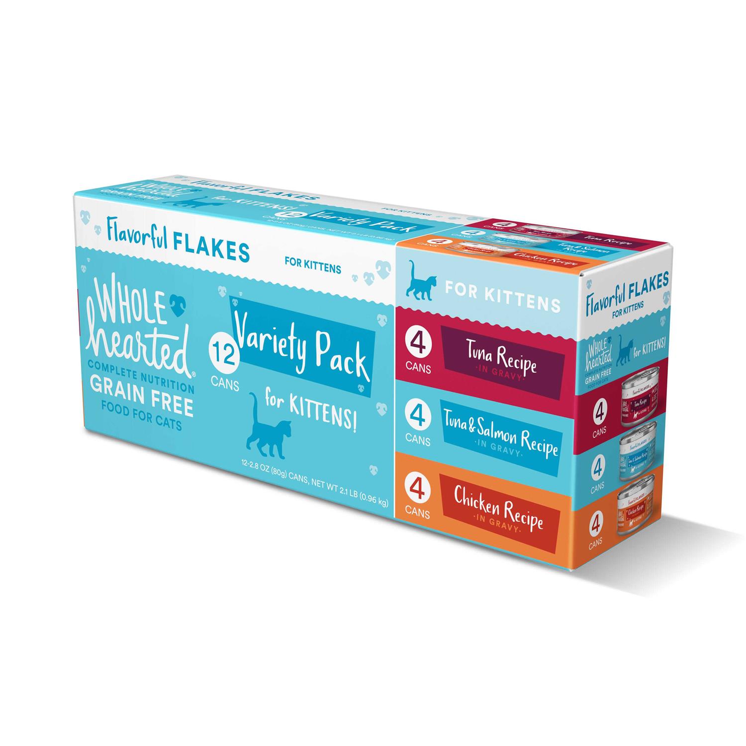 WholeHearted Kitten Flakes Wet Cat Food Variety Pack
