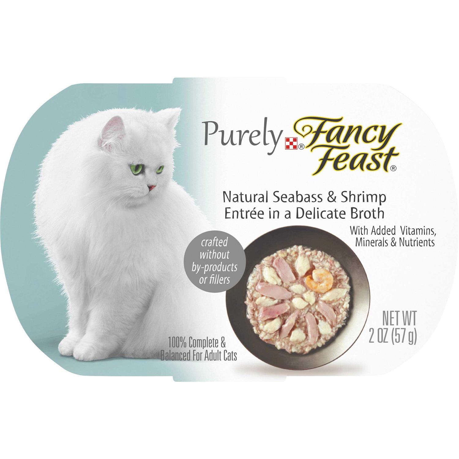 Fancy Feast Purely Natural Seabass & Shrimp in Broth Cat Food