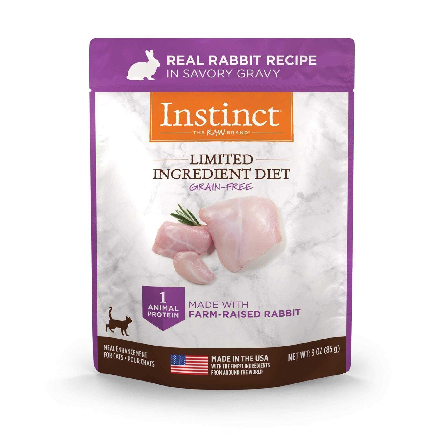 Instinct Limited Ingredient Diet Grain Free Rabbit Recipe Wet Cat Food Topper Pouches