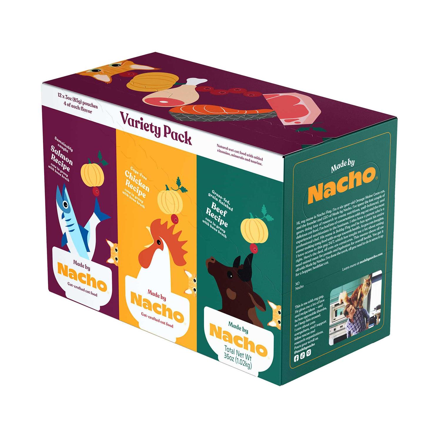 Made by Nacho Cuts in Gravy with Bone Broth Wet Cat Food Variety