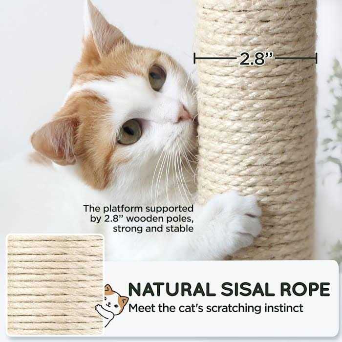 Alternative view of Topeakmart Gray 4-Level Plush Cat Tree with Hammock for Kittens