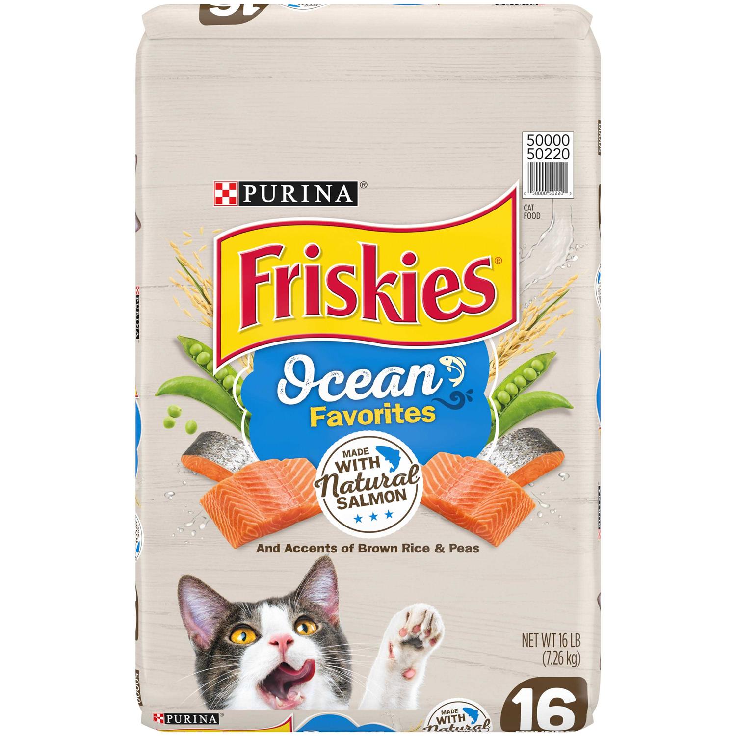 Friskies Ocean Favorites Dry Cat Food With Natural Salmon