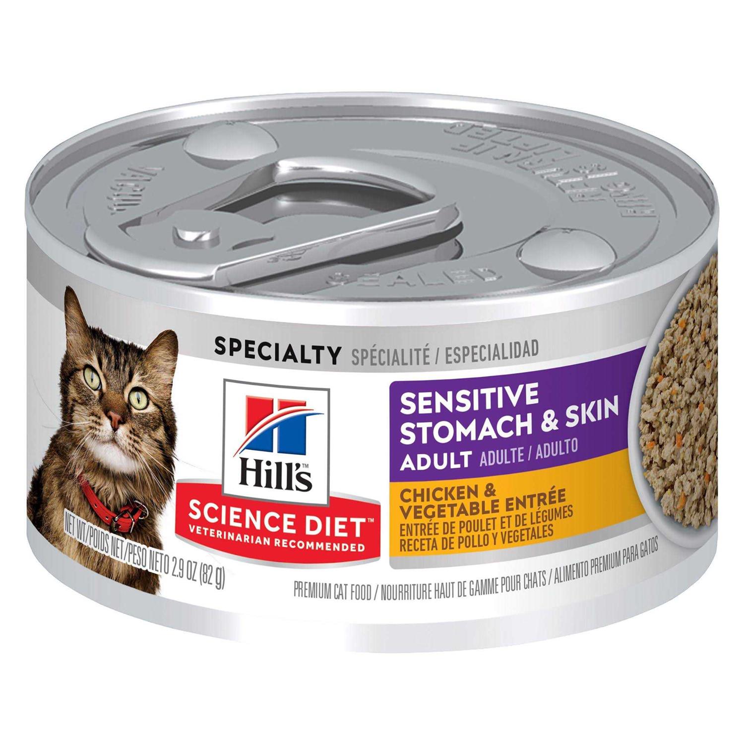 Hill's Science Diet Sensitive Stomach & Skin Adult Cat Food Chicken & Vegetable