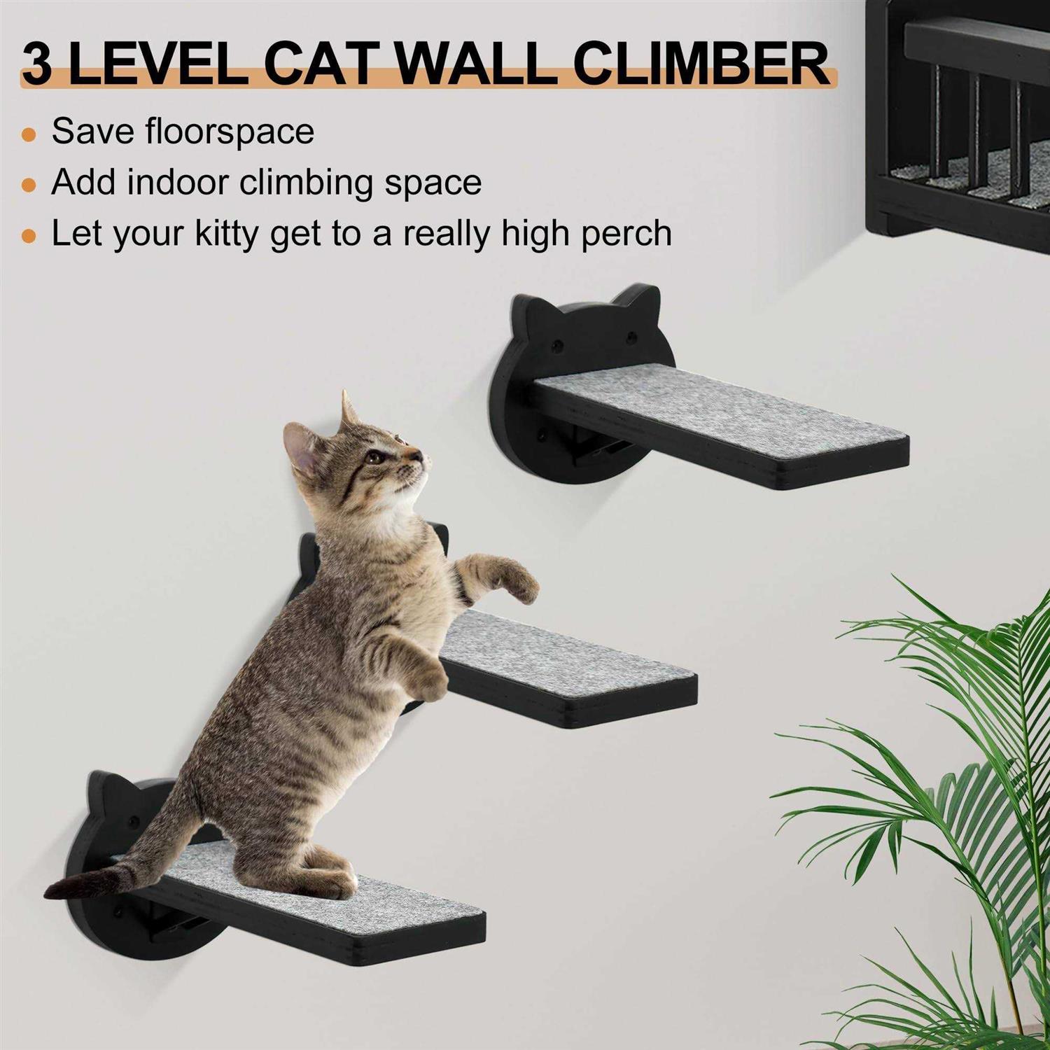 Alternative view of Cat Wall Shelves, Corner Cat Shelves and Perches for Wall Cat Wall Furniture Cat Shelf with 3 Steps