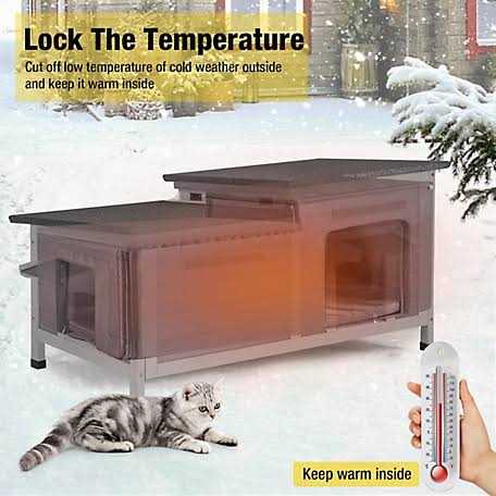 Alternative view of aivituvin Insulated Cat House for Outside Winter Warm Liner Inside AIR93-IN