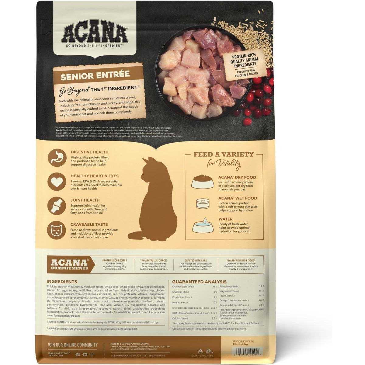 Alternative view of ACANA Senior Entree Chicken, Turkey Dry Cat Food
