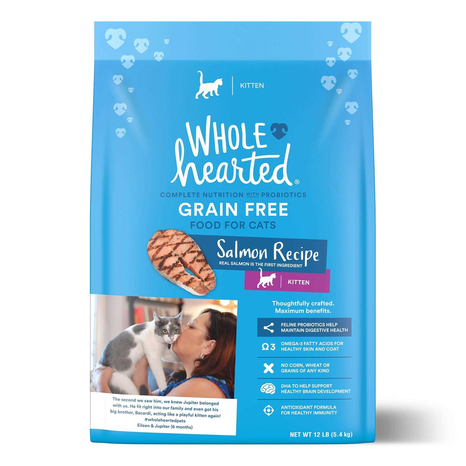WholeHearted Grain Free Salmon Recipe Dry Kitten Food