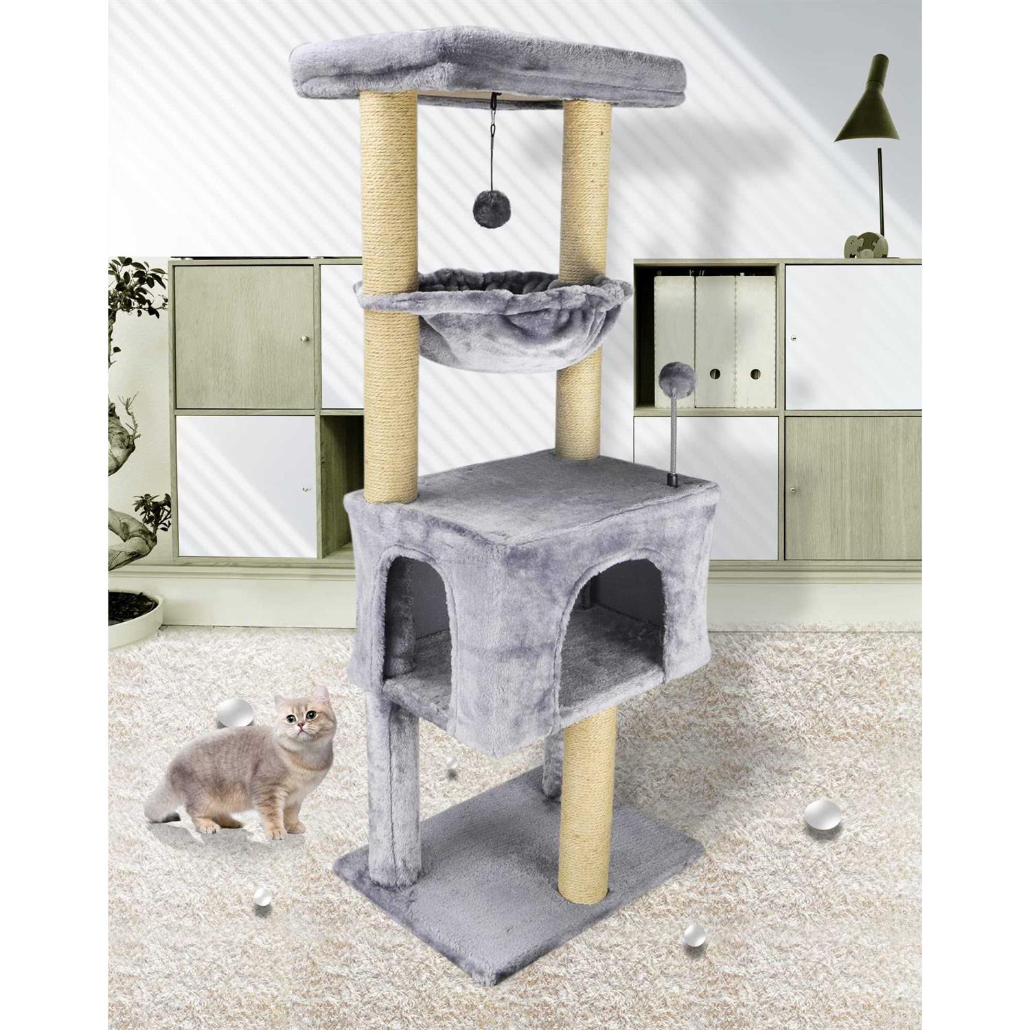 Alternative view of roypet Fashion Design 43.3 Cat Trees with Cat Houses,Grey