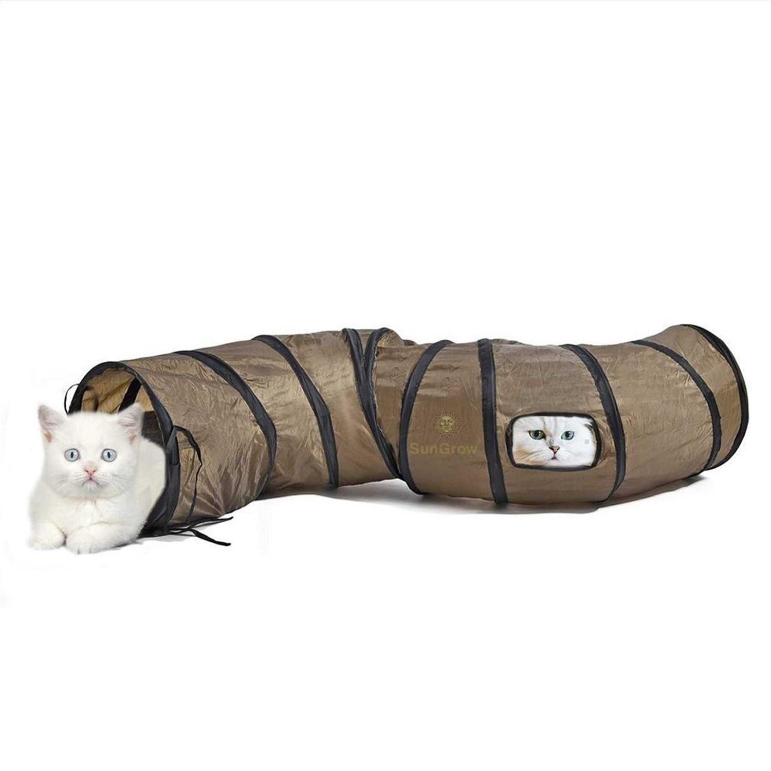 SunGrow Collapsible Tunnel for Ferret 47.2 x 9.8 Lightweight Polyester with Steel Frame Tube,Includes Carrying Case