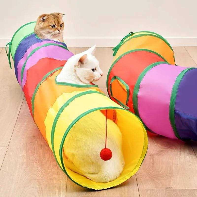 Alternative view of Eenk Cat Toy Tunnel and Cubes Bundle Interactive Crinkle Collapsible Tube and Foldable Cubes Playground for Pet, Cats and Puppy