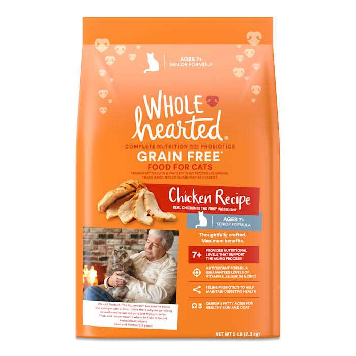 WholeHearted Grain Free Senior Chicken Recipe Dry Cat Food