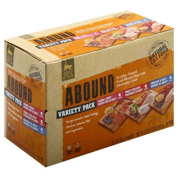 Alternative view of Abound Adult Cat & Kitten Natural Wet Cat Food Pouches Variety Pack 12 Count / 3 oz