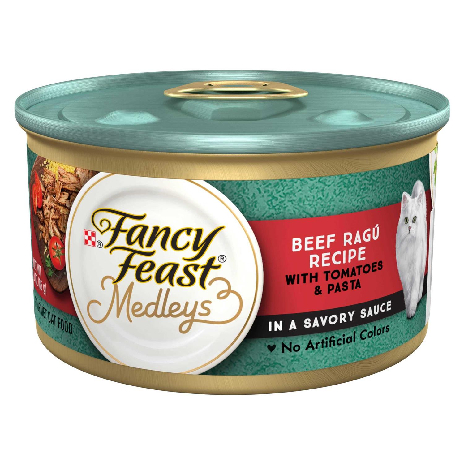 Fancy Feast Medleys Beef Ragu Recipe with Tomatoes and Pasta in a Savory Sauce Wet Cat Food