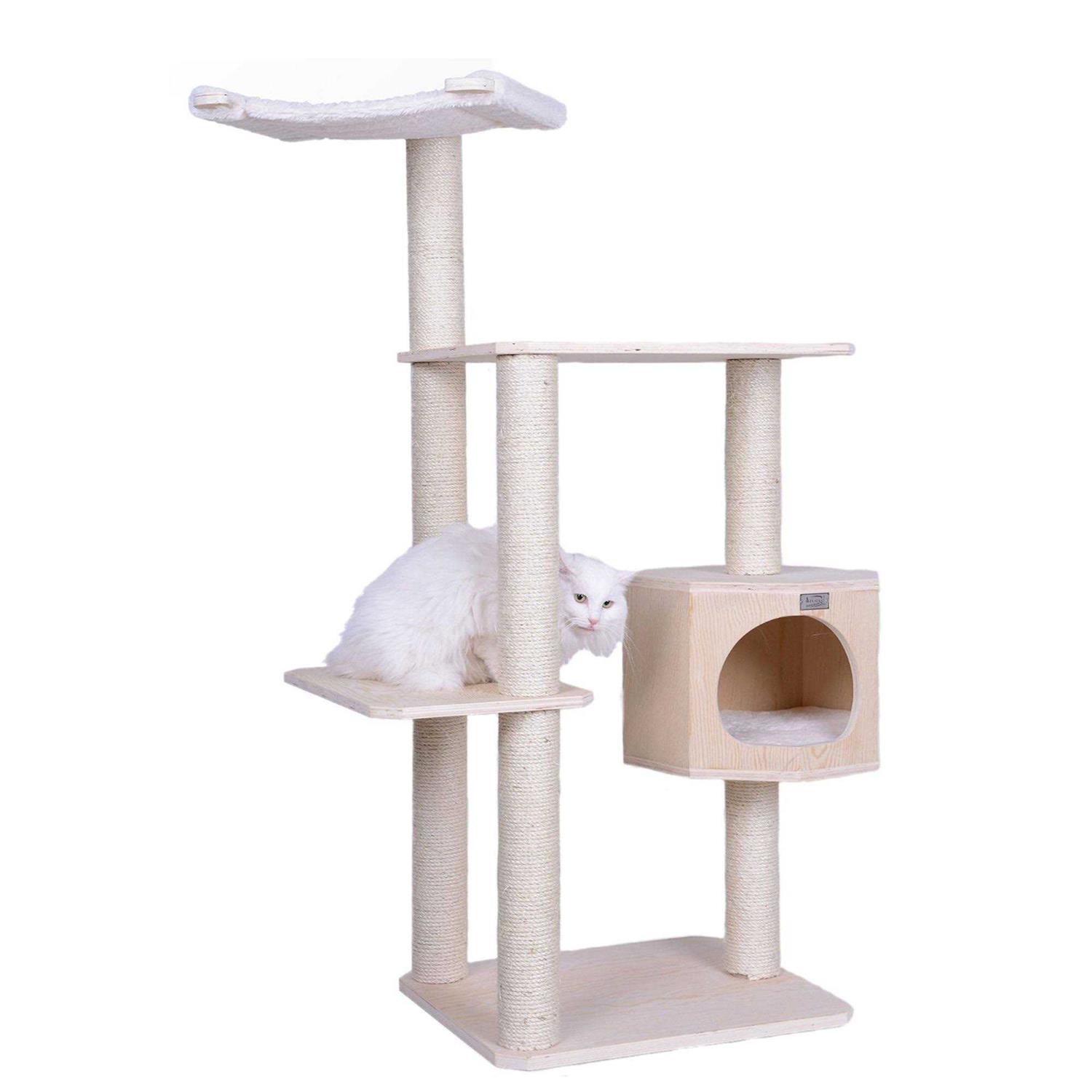 Armarkat Real Wood Premium Scots Pine 54-Inch Cat Tree with Three Levels