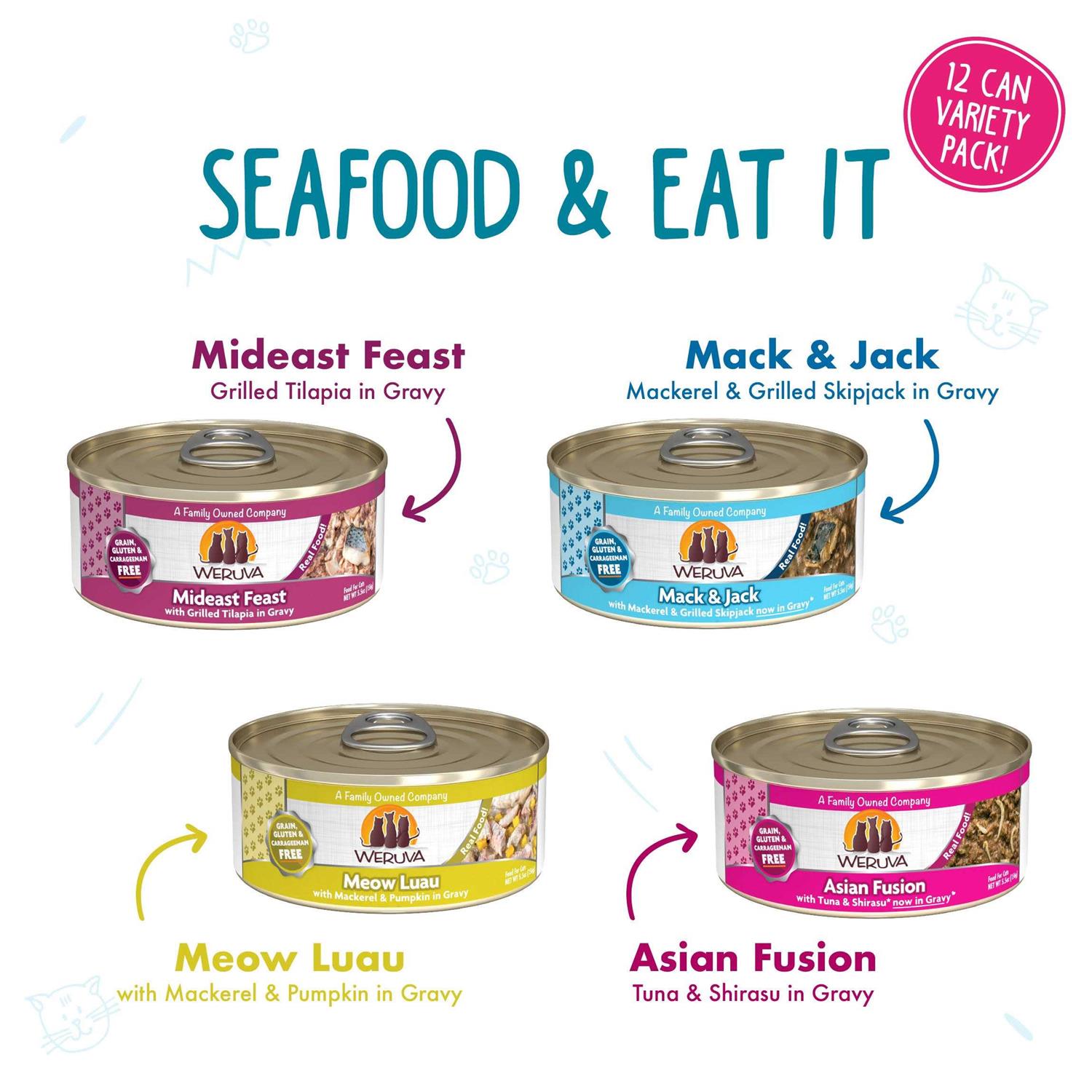 Alternative view of Weruva Seafood & Eat It Classic Wet Cat Food Variety Pack