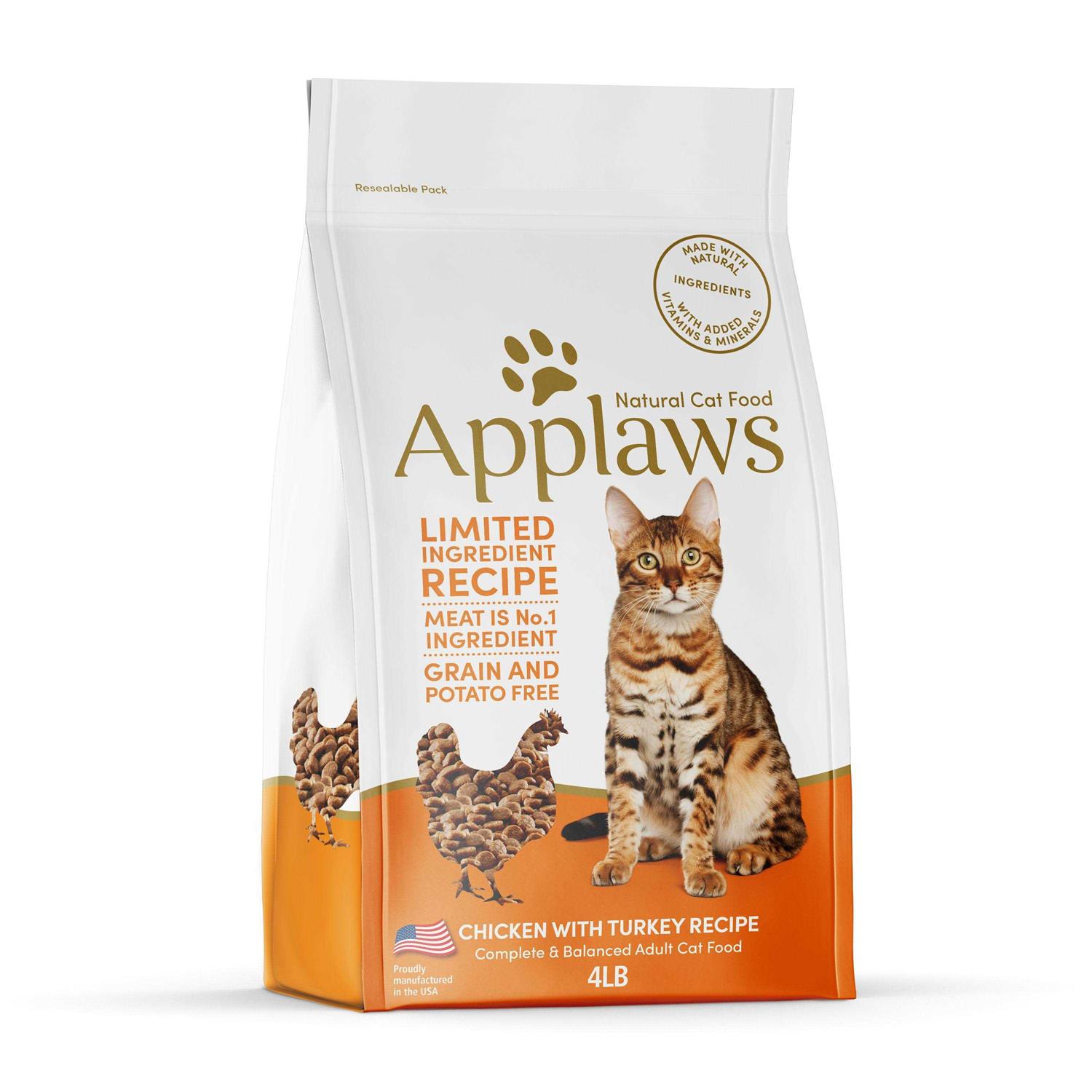 Applaws Limited Ingredients Grain Free Chicken with Turkey Recipe Complete Dry Adult Cat Food