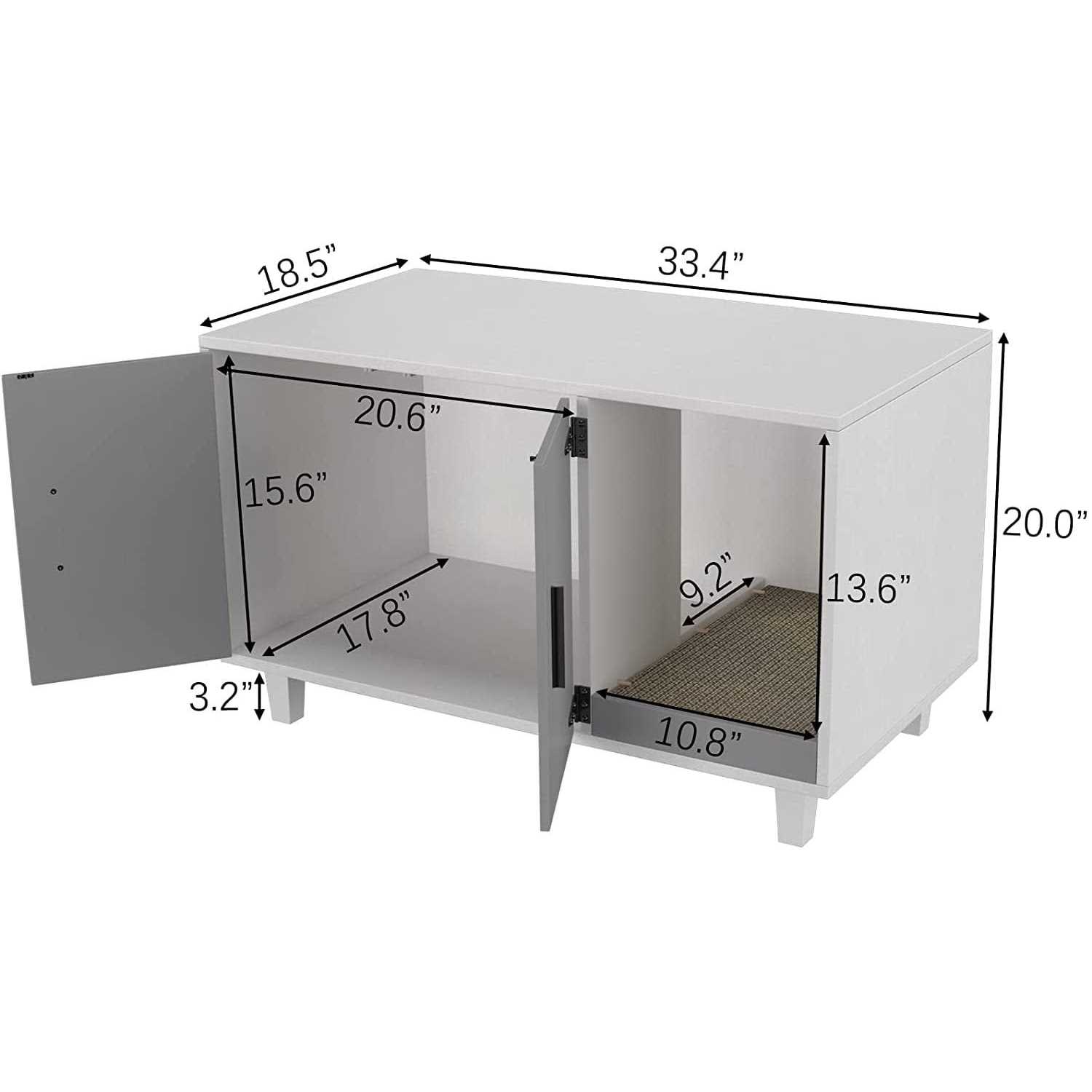 Alternative view of GDLF Pet Crate Cat Washroom Hidden Litter Box Enclosure as Table Nightstand with Scratch Pad,Stackable