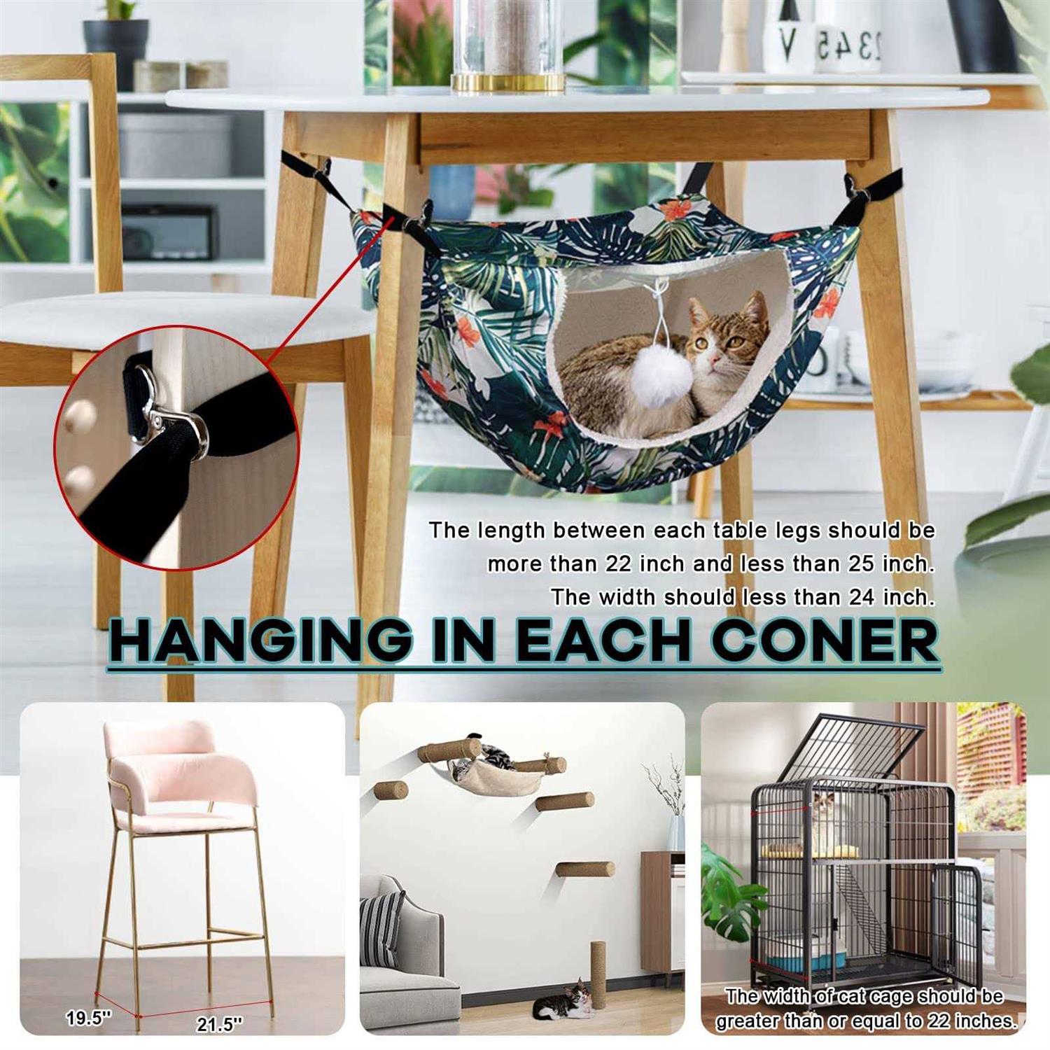Alternative view of TIRTI Cat Cage Hammock, Double Layer Soft Plush Hanging Pet Bed, Suitable for Indoor Cats Kitten Ferret Hamster Rabbit or Small Animals
