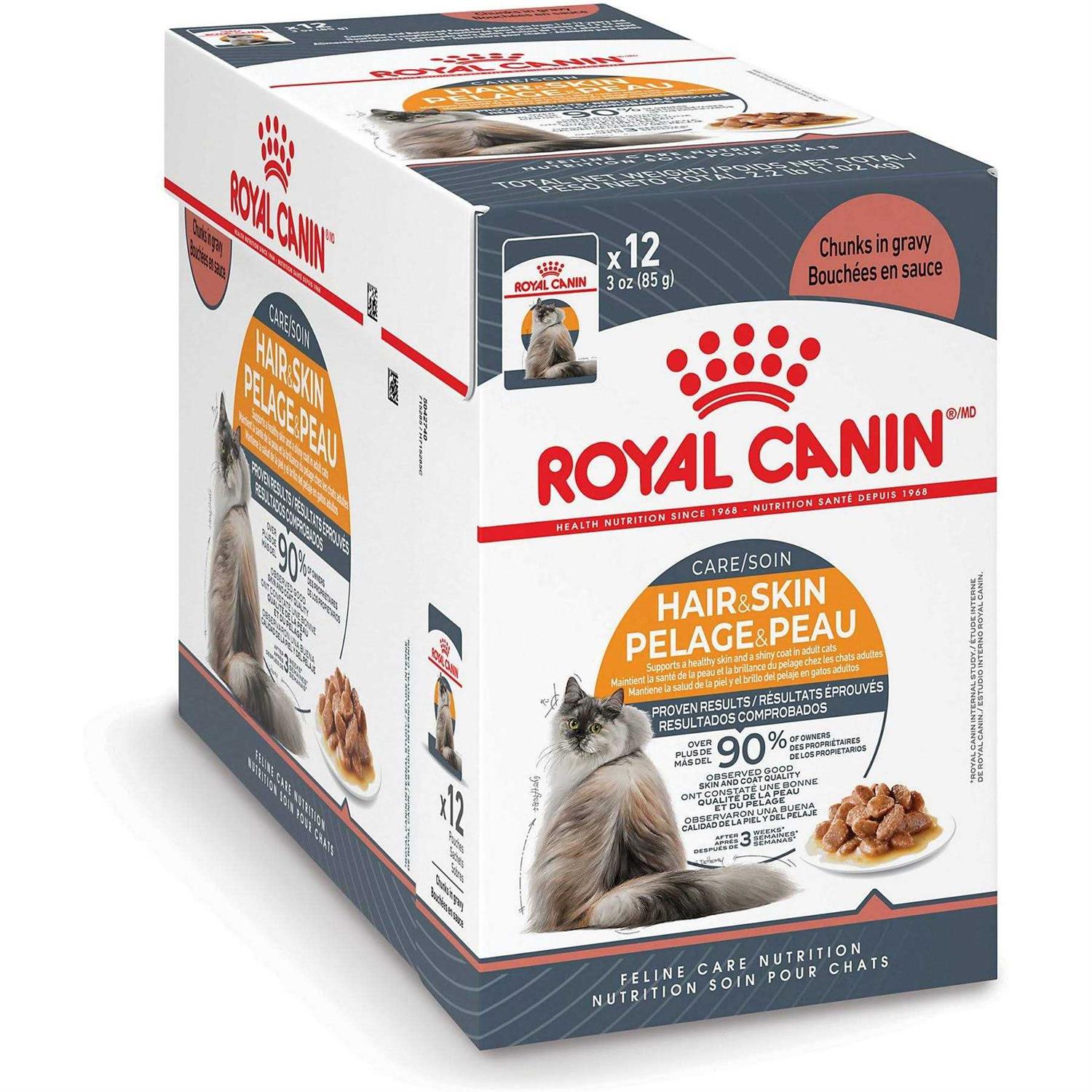 3 oz Royal Canin Feline Care Nutrition Intense Beauty Chunks in Gravy Pouch Cat Food