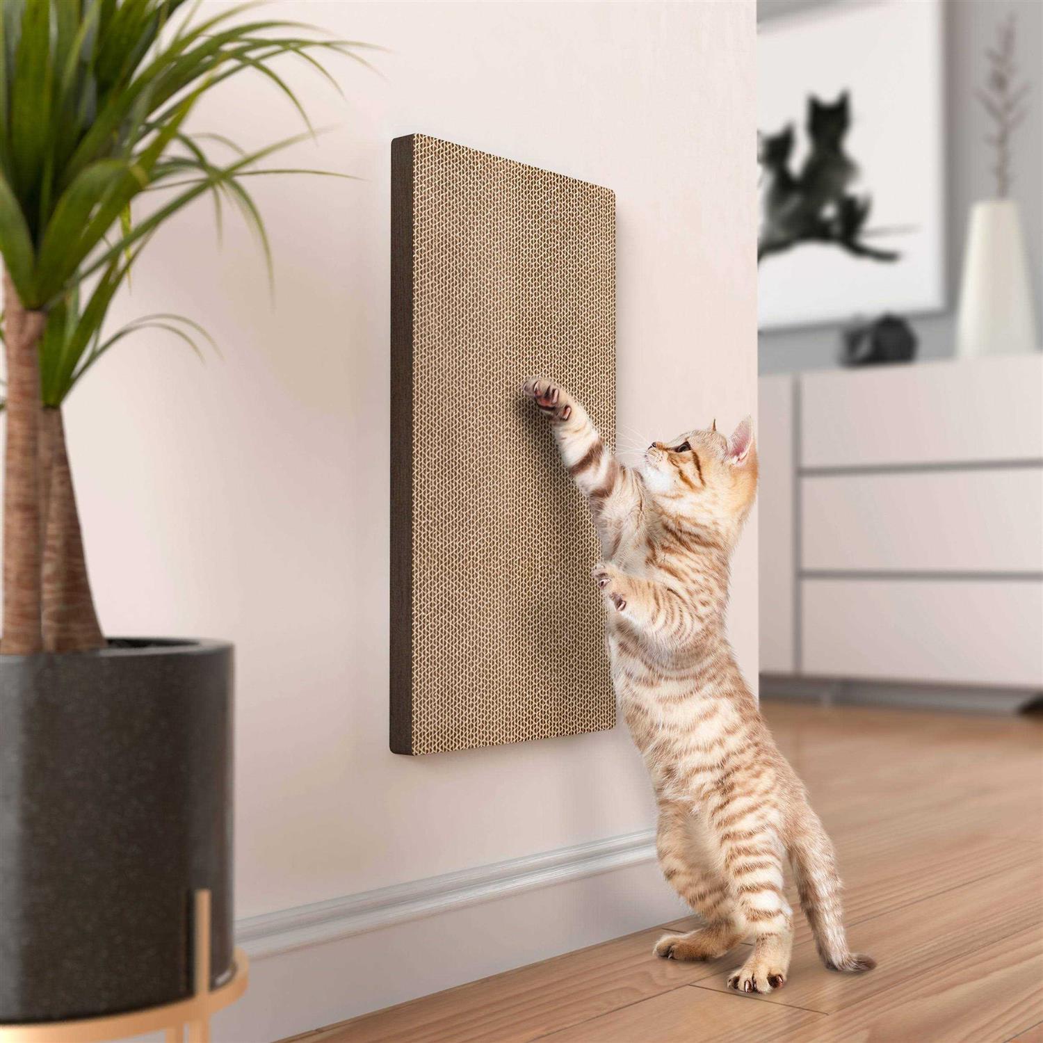 Way Basics Premium Wall Mount Scratch Pad Cat Scratcher with Silvervine Catnip